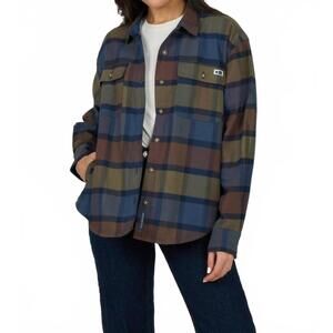 NEW SALTY CREW fathom flannel shirt in espresso
